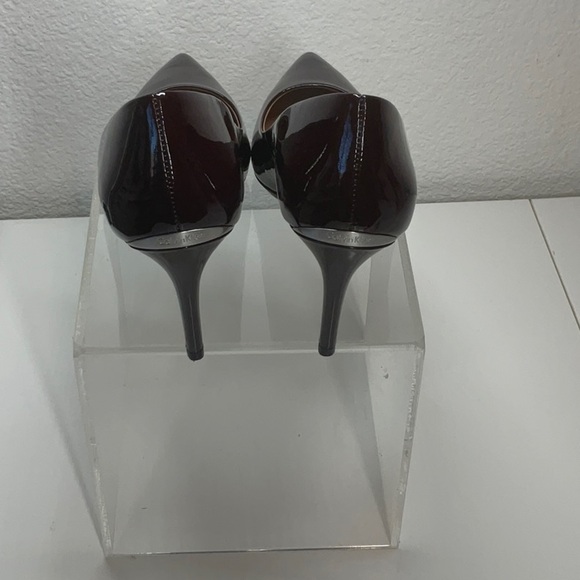 Calvin Klein Gayle Patent Leather Stiletto Heels Oxblood Red Size 9 - Picture 4 of 6